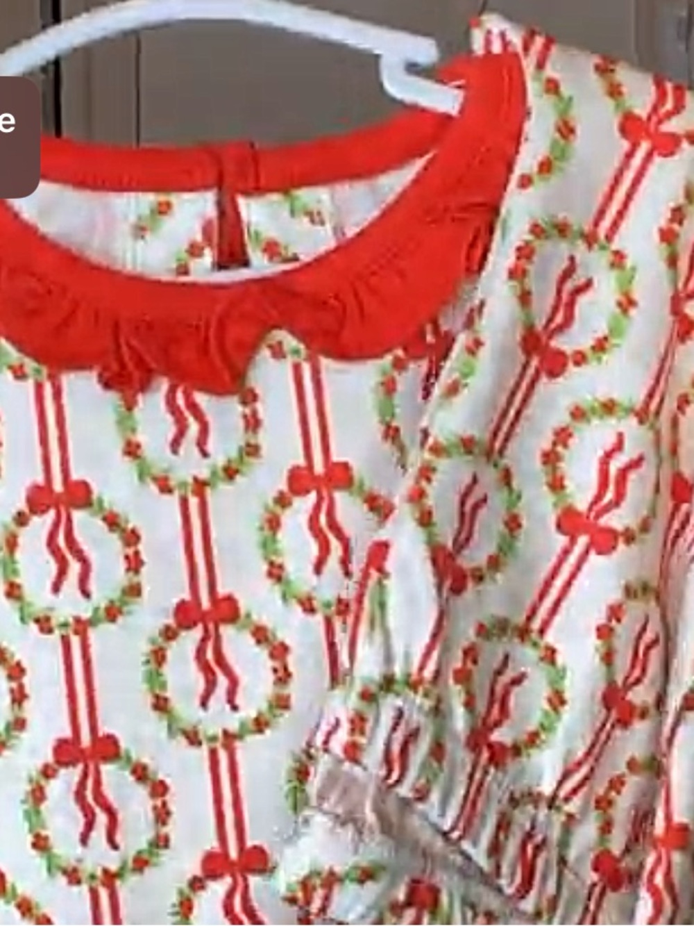 James and Lottie Girls Holiday Wreath Print 2 piece PJ